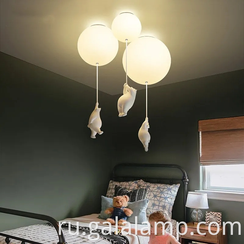 Современный скандинавский медведь светодиодный подвесной свет для детей